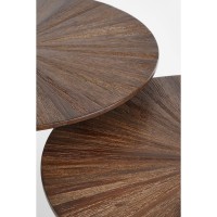 Dane Bijzettafel - Set van 2 - H44 x Ø54 cm - Gerecycled Hout - Bruin