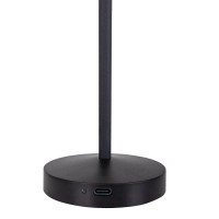 2 Set LED battery table light "Gomba" for outside and inside, made of metal and plastic in black, 18.5 cm high