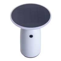 LED Solarleuchte "Ada" weiß für Außen LED Tischlampe aus Metall und Kunststoff, mit fest verbauten LEDs, Solarlampe 22,5 x 16 cm