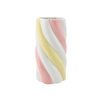 Vaas - Marshmellow - Geel/roze/wit - 10,5x10,5x20cm