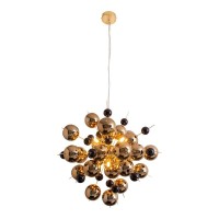 Pendant lamp "explosion" of metal and glass, G9 versions, hanging lamp for dining room, living room, hallway or office, Øca. 65 cm