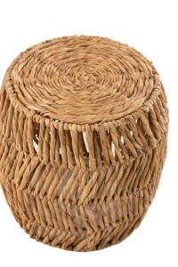 J-Line Stool Maurice Round Water Hyacinth Natural