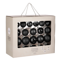 Kerstballen Set - 42 Stuks - Ø7 cm - Glas - Zwart