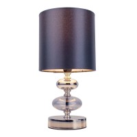 Fabric, table lamp "Mali", table lamp, textile in black, with E14 socket, for dining room, living room, hallway or office, table lamp for living room or dining room, bedside lamp 28.5 cm high