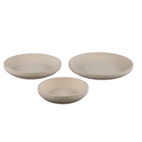 Hillie Cream Round Cement Bowl Rough Finish L
