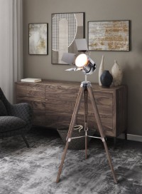 Standing lamp three-legged "Holly" made of dark nature with an E27 version, 100-140 cm high, lamp for living room, dining room or office