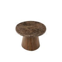 J-Line salontafel Ovaal - marmer/mangohout - bruin