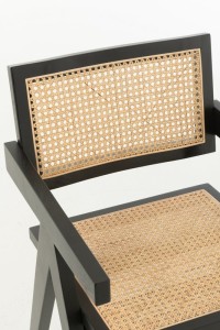 J-Line Chair Lattice Ash Wood/Rattan Black
