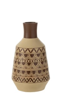 J-Line vase Pattern Shapes - ceramic - white/brown