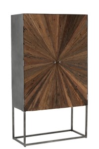 J-Line Bar Cabinet Shanil 2 Doors Wood/Iron Natural/Gray