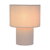 Table lamp "Fluffy" with text blades and foot in white, E27, approx. 31 cm high