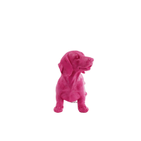 Ornament - Dachshund - Polyresin - Pink - 35x23x19cm