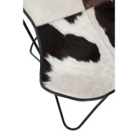 J-Line Lounge stoel - koevel/metaal - wit/zwart