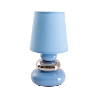 Ceramic table lamp "Stoney", table lamp made of ceramic, blue, with E14 socket, table lamp for dining room, living room, hallway or office, or as a bedside lamp, 31 cm high