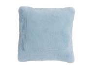 J-Line Cutie cushion – faux fur – light blue