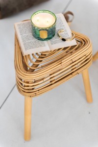 J-Line Stool Triangle Rattan Natural