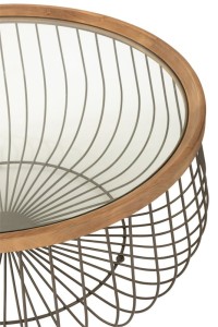J-Line Set Of 2 Coffee Table Round Metal/Glass Black - 100 x 100 x 45 cm