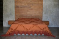 The Berber Bed Throw - Terracotta