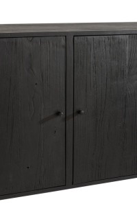 J-Line Molly Rattan cabinet - 3 doors - wood - black