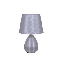 Ceramic table lamp H: 31cm "Simply Ceramics", table lamp made of ceramic, silver, with E14 socket, for dining room, living room, hallway or office, 31 cm high