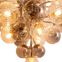 Pendelleuchte "SPHERE" Ø 75cm, au s Metall und Glas mit verschiedenen Strukturen, Beleuchtung für Wohnzimmer, Esszimmer oder Büro.