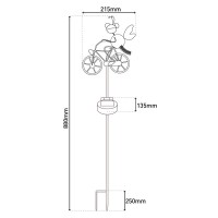 LED-Solar Erdspieß braun h: 88cm , für Außen, Erdspieß aus Metall und Kunststoff in Braun, mit integrierter LED