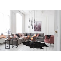 J-Line tapijt Koeienvel - leer - zwart