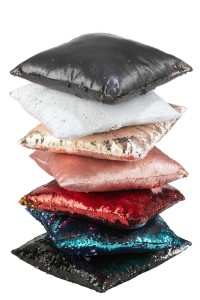 J-Line Cushion Reversible Sequin Black/Silver