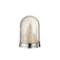 J-Line decoratie Stolp Kerst - kunststof - wit - large - LED lichtjes