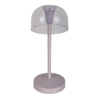 2 Set LED battery table light "Gomba" for outside and inside, made of metal and plastic in white, 18.5 cm high