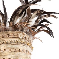 The Guinea Feather Hat on Stand - Natural Black