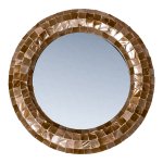 Chelsae Bronze Poly Round Shell Mirror Small