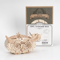Robotime, 3D Houten Puzzel Uil/ Owl - Pennenbakje, TG405, 16,5x7,5x10cm