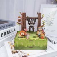 Music box DIY 3D Wooden Puzzle Jungle Games Tone-Cheer, TQ050, 10.3x10.5x15.5cm