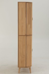 J -Line Cabinet Cases Round - Pine Wood - Naturel