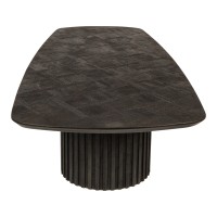Fieron Black Wooden Coffee Table Double Round Base