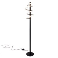 LED staande lamp "Belleza", moderne vloerlamp gemaakt van metaal en plastic in zwart en wit, met stevig ingebouwde LED's, 140 hoog, verlichting voor woonkamer, eetkamer, slaapkamer of kantoor.