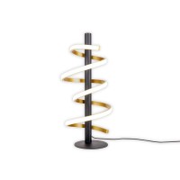 LED Tischleuchte "BELLEZA", moderne Tischlampe aus Metall und Kunststoff in Schwarz, Gold und Weiß, mit fest verbauten LEDs, 50 cm hoch, Beleuchtung für Wohnzimmer, Esszimmer, Schlafzimmer oder Büro.