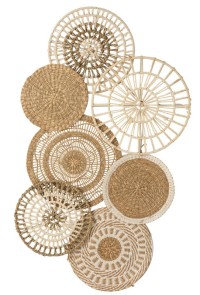 J -Line Wall Decoration Circles - Jute - Naturel