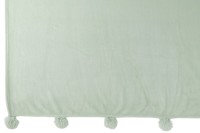 J-Line Plaid Pompom - polyester - light green - 170 x 130 cm