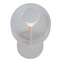 2 Set LED battery table light "Gomba" for outside and inside, made of metal and plastic in white, 18.5 cm high