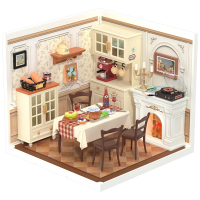 DIY Huisje Super Creator Warm Dinning Room, Robotime, DW015B, 16,3x16,3x15,2cm