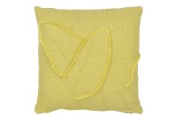 J-Line cushion Leaves - cotton - lime/green