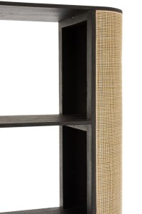 J-Line rack Molly Exotic - wood/rattan - black