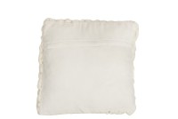 J-Line cushion Knitted Square Acrylic - polyester - white