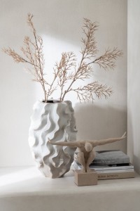 J -Line Vase Abstract Waves - Clay - Beige - Large - 48 cm high