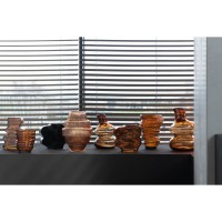 J-Line vaas Max - glas - bruin - large - 30 cm hoog