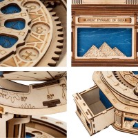 Wooden Puzzle 3D The Globe Blue, Robotime, ST002, 32.5x29x52cm