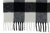 J-Line Plaid tiles - polyester - black/white - 152 x 127 cm