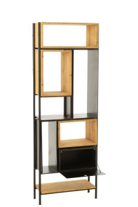 J-Line Shelf Tina Wood/Iron Black/Natural Small